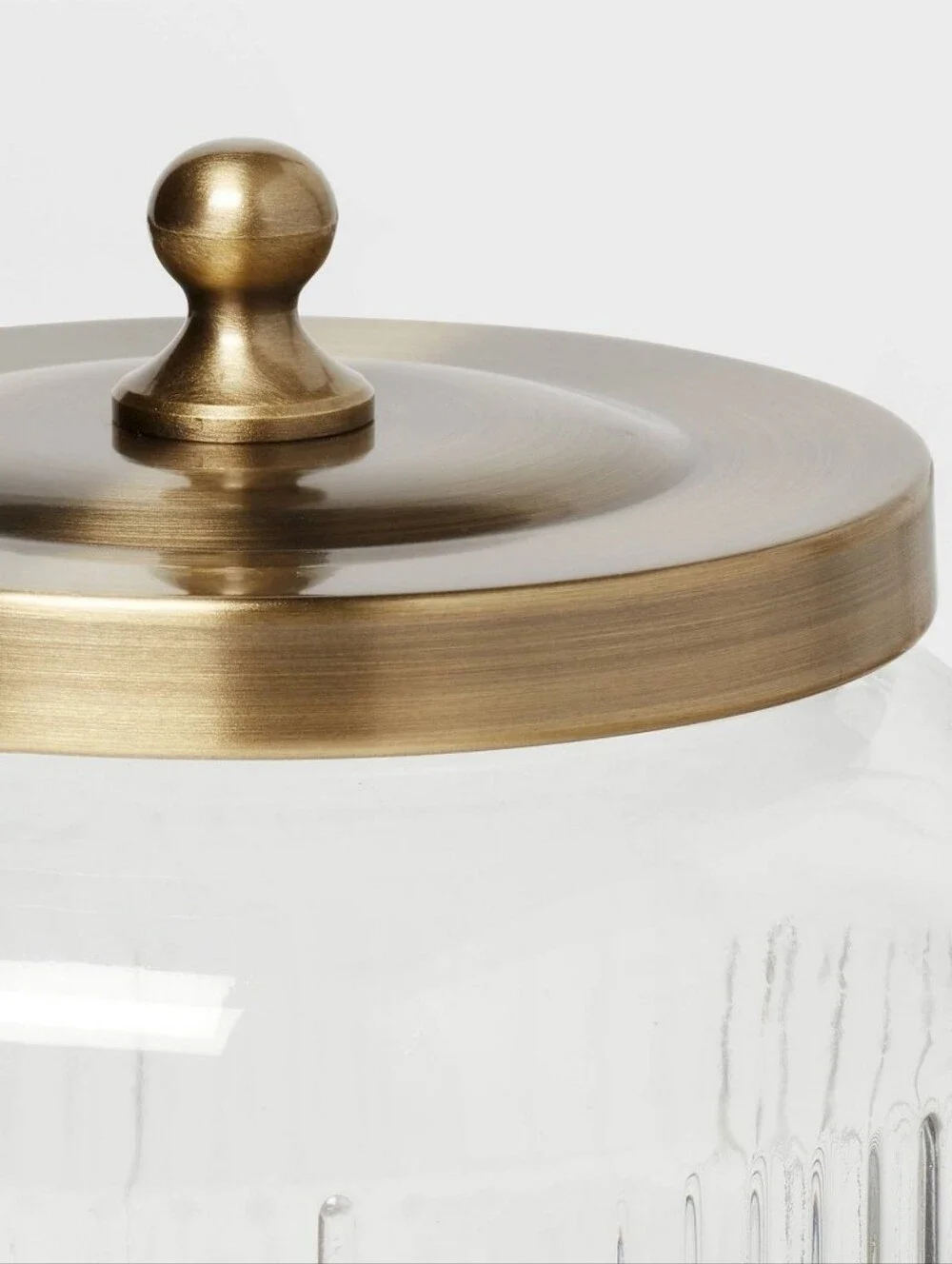 Threshold Small Glass Bath Canister With Brass Lid